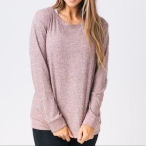 Zyia Active Pink Ash Lounge Boyfriend Sweater.